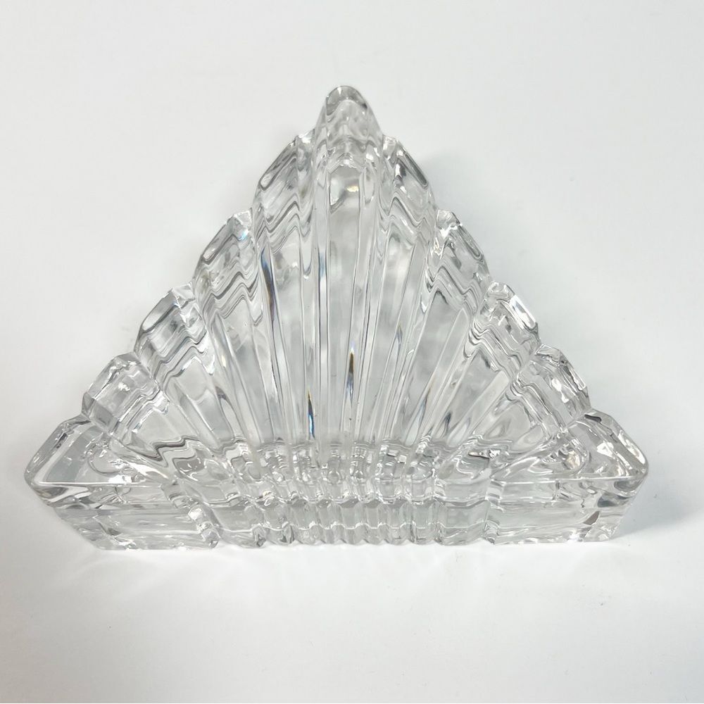 Valaska Bela Vintage Beveled Crystal Hand Made Slovakia Triangular Trinket Box